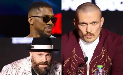 Collage of four men at a panel discussion: top-left man wearing sunglasses with a trimmed beard; top-right bald man with blue eyes in a maroon jacket; bottom-left man wearing a white hat; bottom-right bearded man in a light, patterned jacket.