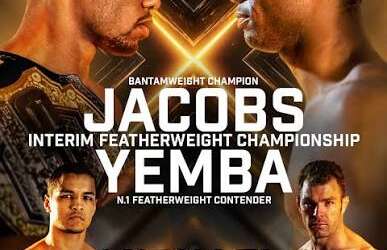 Promotional poster for EFC 137 boxing event, showing Jacobs vs Yemba with Michael Botha below and event date September 10.