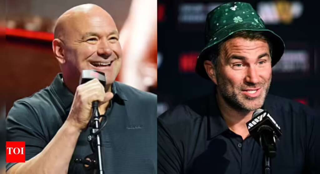 Split-screen image of two male podcast hosts speaking into microphones; left host smiles, right host wears a green bucket hat.
